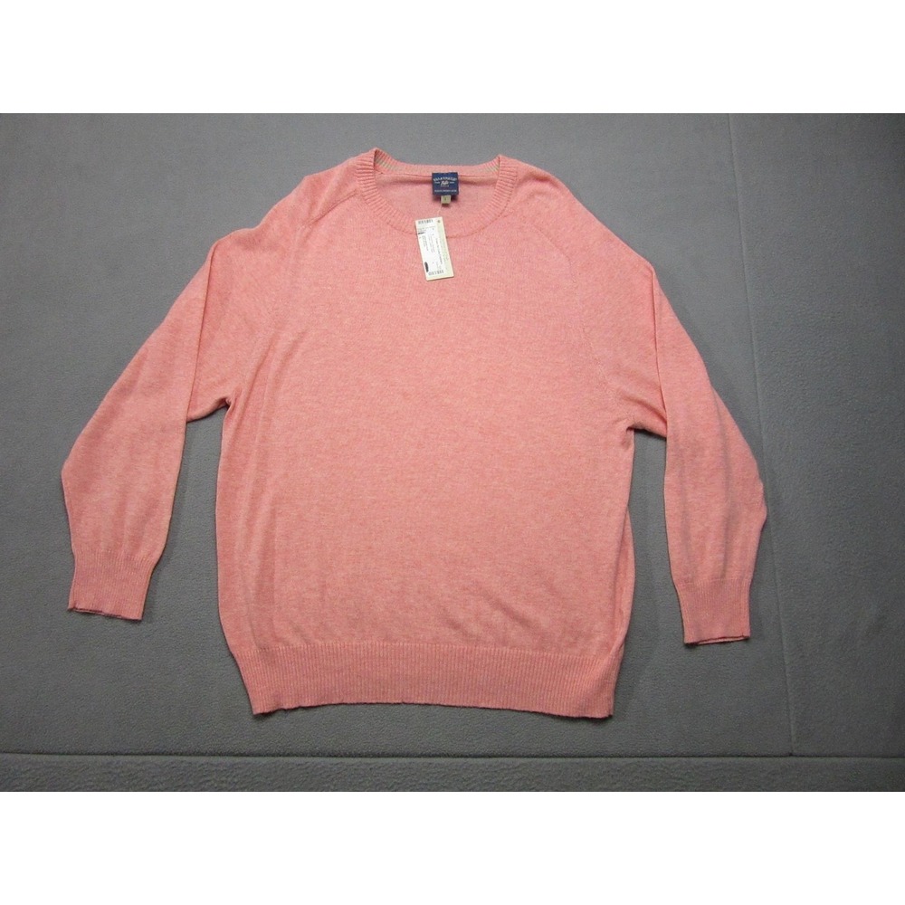 Bills Khakis Sweater Mens Large Pink Crewneck Knit Lightweight Pullover Preppy